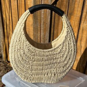 a new day Cream Textured Hobo Bag
